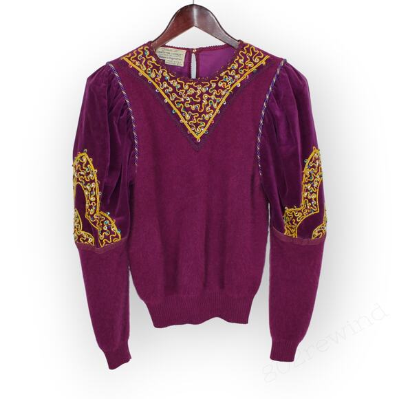 Vintage BettinaDiCapri Adrian'sOriginal Sweater Skirt Set Italy Cashmere Velvet - Picture 3 of 16